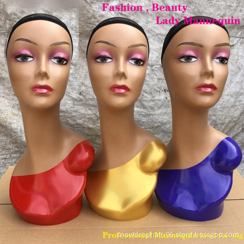 Cheap mannequin heads white glossy custom with removable eyelids beautiful realistic wig display mannequin head with make up